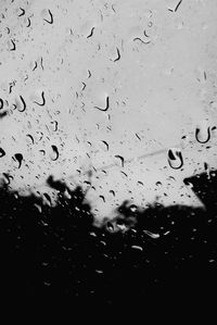 Close-up of water drops on glass