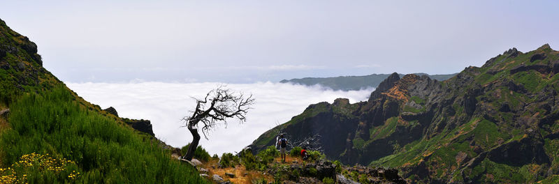 Panoramic view of mountains against sky