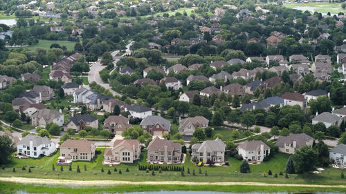 High angle view of townscape