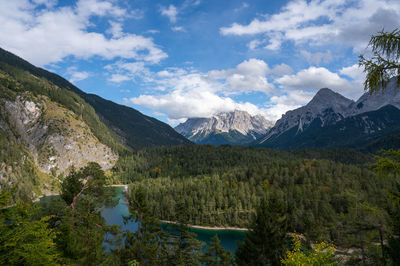 Scenic view of mountains against sky