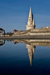 Reflection of temple in water