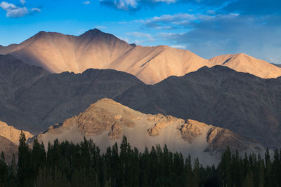 Panoramic view of mountains against sky