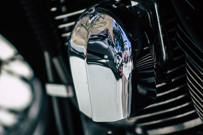 Close-up of motorcycle engine