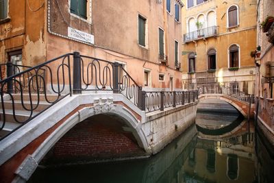 Bridge over canal in city