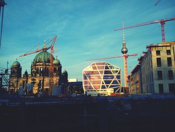 Built structures against the sky