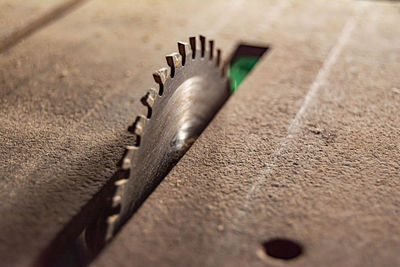High angle view of chain on table