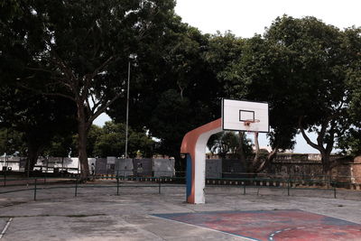 View of basketball hoop against sky