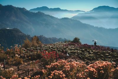 Scenic view of mountains against sky