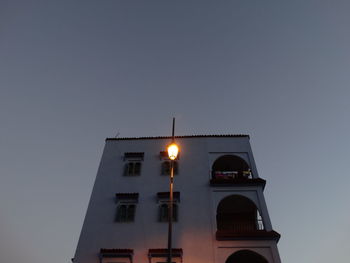 Low angle view of building against clear sky