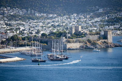 Sailboats in sea