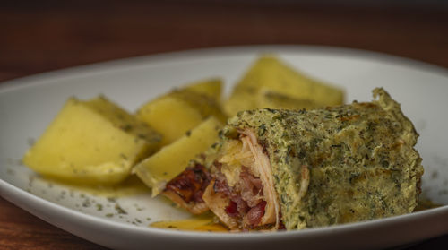 Close-up of food in plate