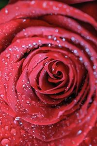 Close-up of wet red rose