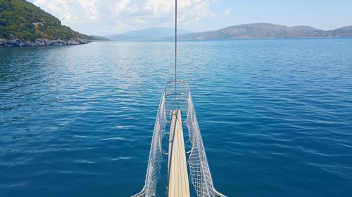 High angle view of diving platform over sea