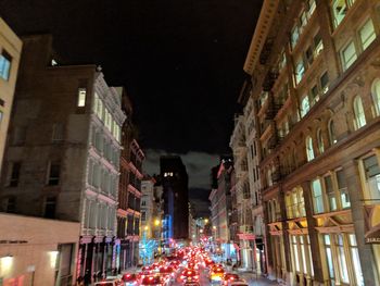 Illuminated city at night