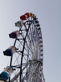 Low angle view of ferris wheel against clear sky