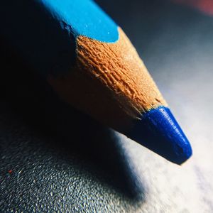 Close-up of blue pencil