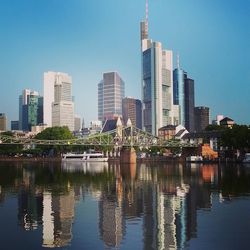 Reflection of buildings in water