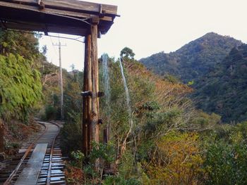 View of railroad track on mountain