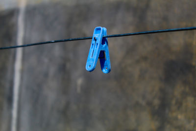 Close-up of clothes hanging on rope