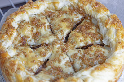 High angle view of cake in plate