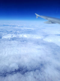 Cropped image of airplane flying over landscape