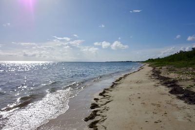 Scenic view of beach against sky