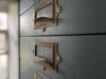 Close-up of closed door