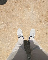 Low section of man standing on ground