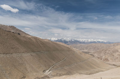 Scenic view of arid landscape against sky