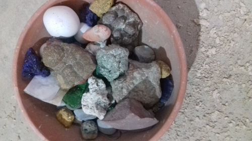 Close-up high angle view of stones