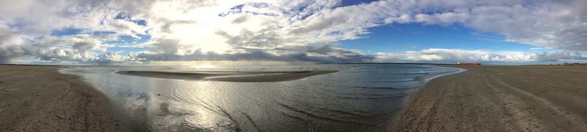 Panoramic view of beach against sky