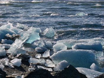 Aerial view of frozen sea