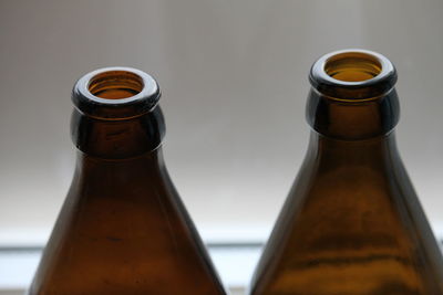 High angle view of beer glass on table