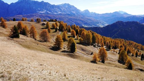 Panoramic view of mountains against sky