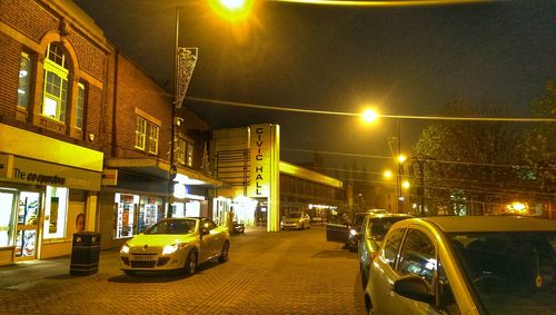 Illuminated street light at night