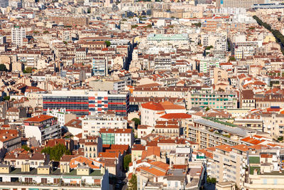 High angle view of residential district