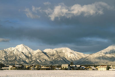 Scenic view of mountains against sky