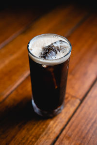 High angle view of coffee on table