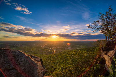 Scenic view of landscape against sky during sunset