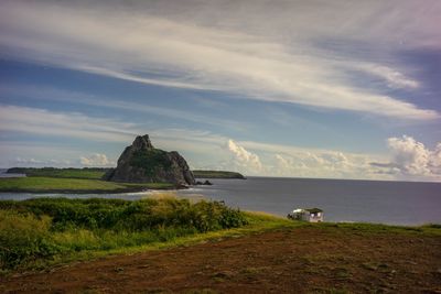 Scenic view of beach against sky