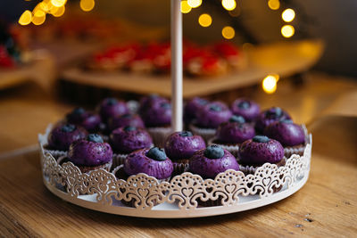 Close-up of fruits in bowl on table