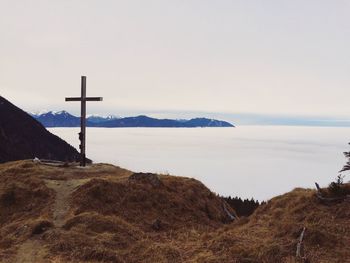 View of calm sea against clear sky