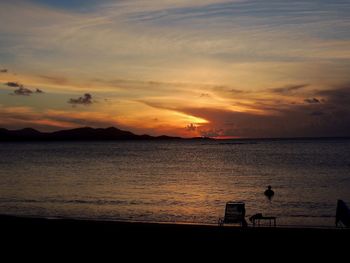 Scenic view of sea at sunset