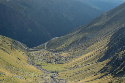 High angle view of mountain road