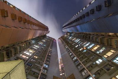 Low angle view of modern buildings against sky