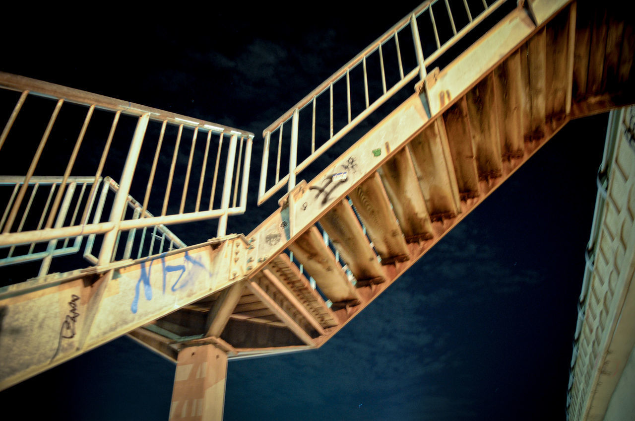 LOW ANGLE VIEW OF BRIDGE AGAINST BLUE SKY