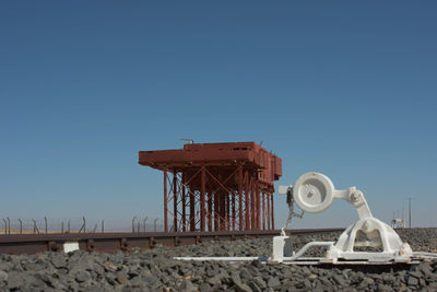 Traditional windmill against clear sky