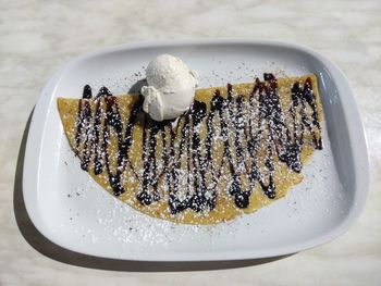 Close-up of ice cream in plate