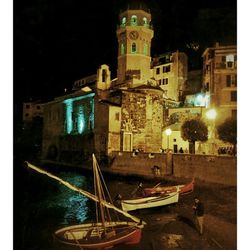 View of illuminated building at night