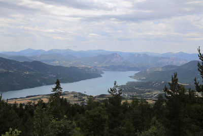 Scenic view of mountains against sky